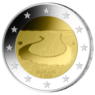 Монета 2 Euro Німеччина 2025 - Саар - Велткуґель у Саарбрюкені