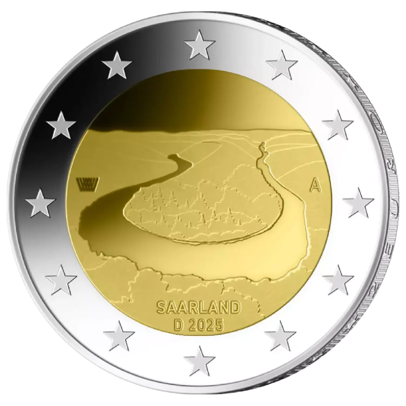 Монета 2 Euro Німеччина 2025 - Саар - Велткуґель у Саарбрюкені