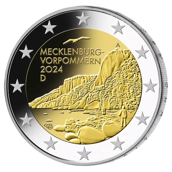 Монета 2 Euro Німеччина 2024 - Мекленбург-Передня Померанія - Шверінський замок