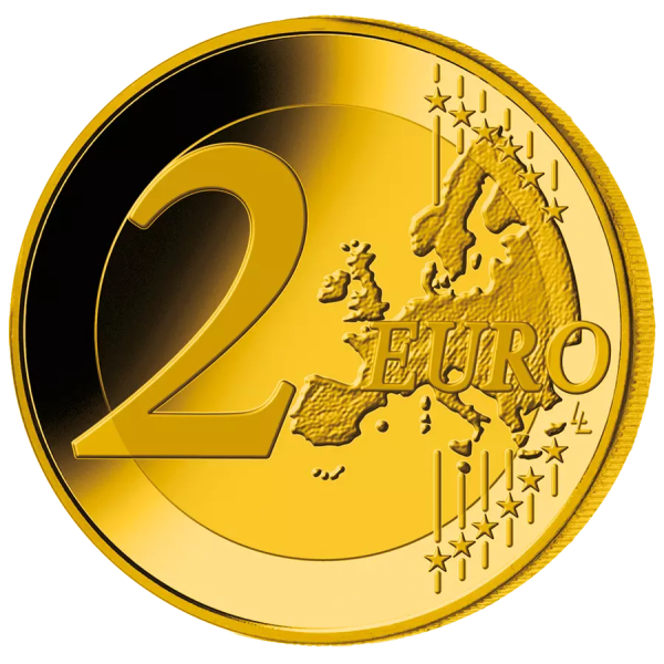 Монета 2 Euro Болгарія 2025 - Перший випуск (Паисий Хилендарский) - позолочений