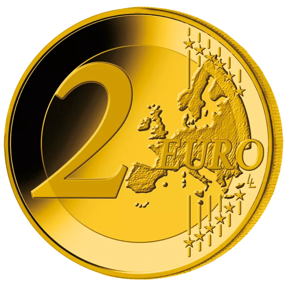 Монета 2 Euro Болгарія 2025 - Перший випуск (Паисий Хилендарский) - позолочений