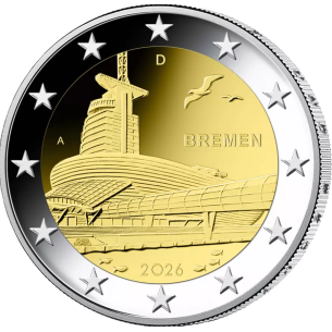 Монета 2 Euro Німеччина 2026 - Бремен