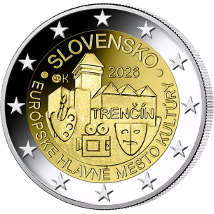 Монета 2 Euro Словаччина 2026 - Тренчін - культурна столиця Європи