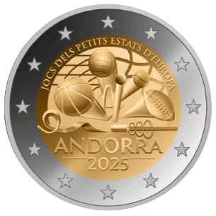 Монета 2 Euro Андорра 2025 - Ігри малих держав Європи