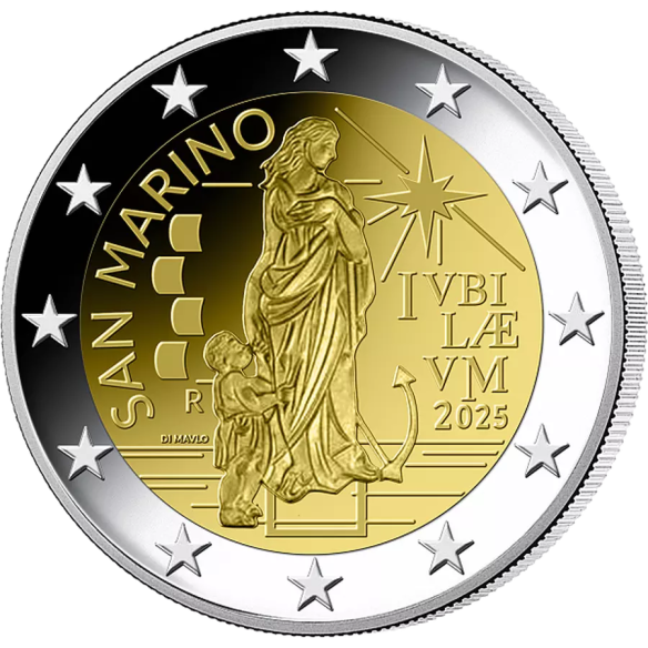 Монета 2 Euro Сан-Марино 2025 - Ювілей 2025 - Пілігрими надії