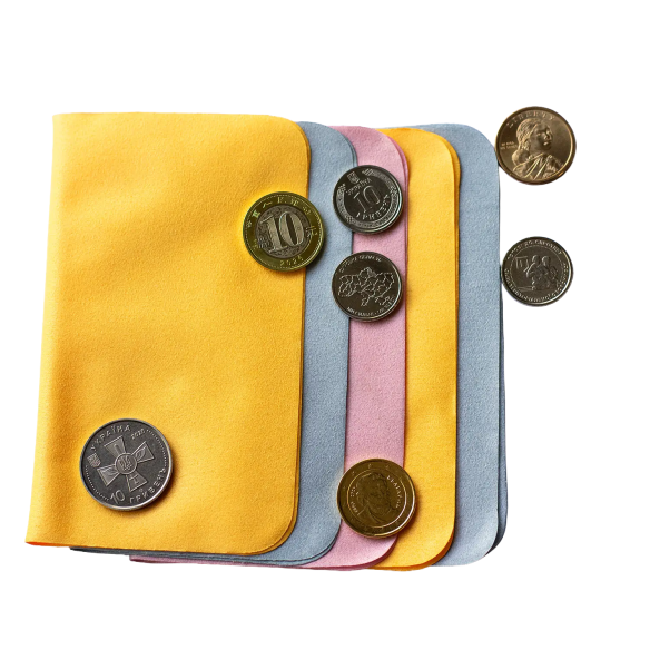 Серветки для чищення монет з мікрофібри - 5 шт. | Coinshop