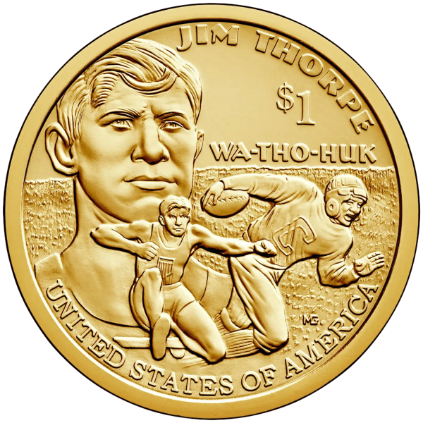 Монета 1 долар США 2018 - Сакагавея (Native American) - Джим Торп | Coinshop