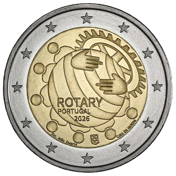 Монета 2 Euro Португалія 2026 - 100-річчя - Ротарі в Португалії | Coinshop