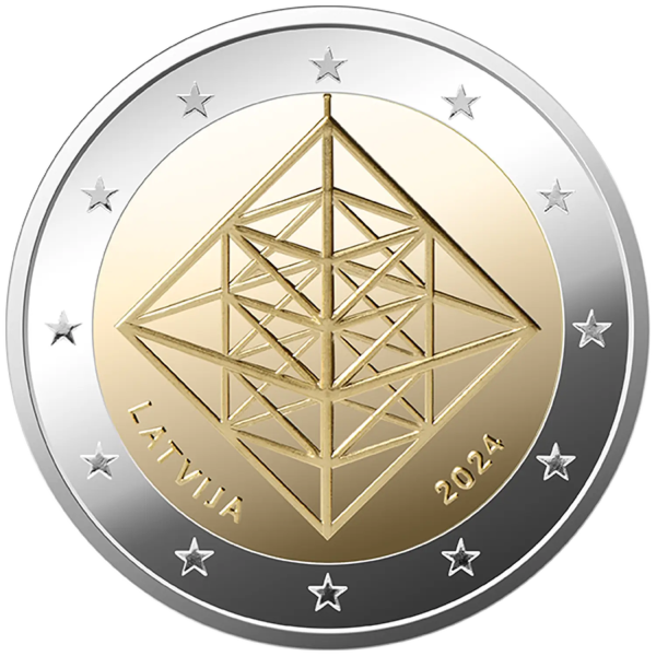 Монета 2 Euro Латвія 2024 - Пузуріс - Солом'яний мобіль | Coinshop