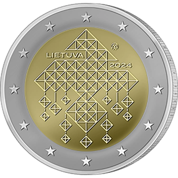 Монета 2 Euro Литва 2024 - Солом'яні сади | Coinshop