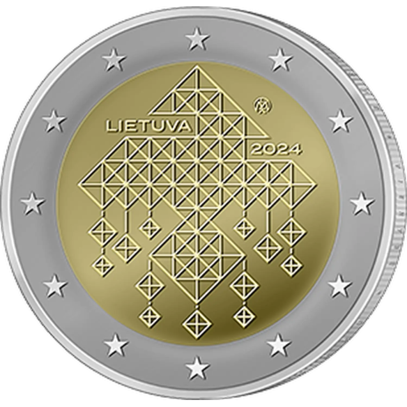 Монета 2 Euro Литва 2024 - Солом'яні сади | Coinshop