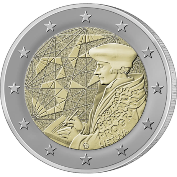 Монета 2 Euro Литва 2022 - 35 років програми «Еразм» | Coinshop