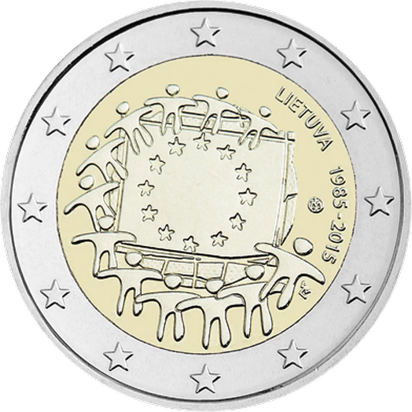 Монета 2 Euro Литва 2015 - 30 років прапора ЄС | Coinshop