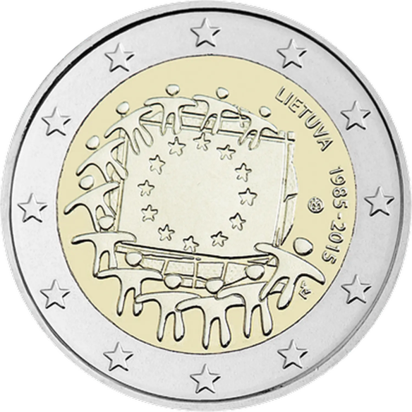 Монета 2 Euro Литва 2015 - 30 років прапора ЄС | Coinshop