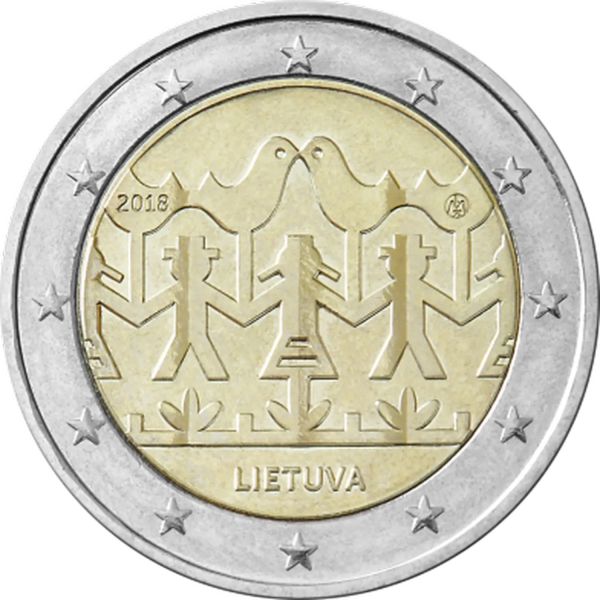 Монета 2 Euro Литва 2018 - Свято пісні й танцю | Coinshop