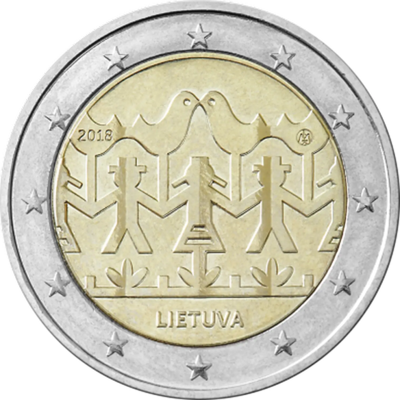 Монета 2 Euro Литва 2018 - Свято пісні й танцю | Coinshop