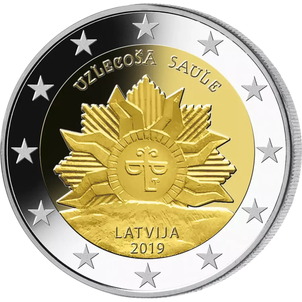 Монета 2 Euro Латвія 2019 - Схід сонця | Coinshop