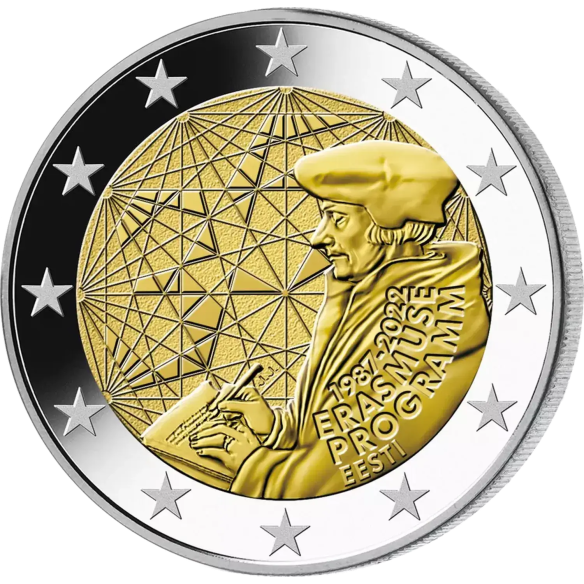 Монета 2 Euro Естонія 2022 - 35 років програми «Еразм» | Coinshop