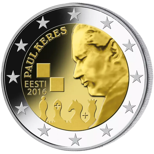 Монета 2 Euro Естонія 2016 - 100 років від народження Пауля Кереса | Coinshop