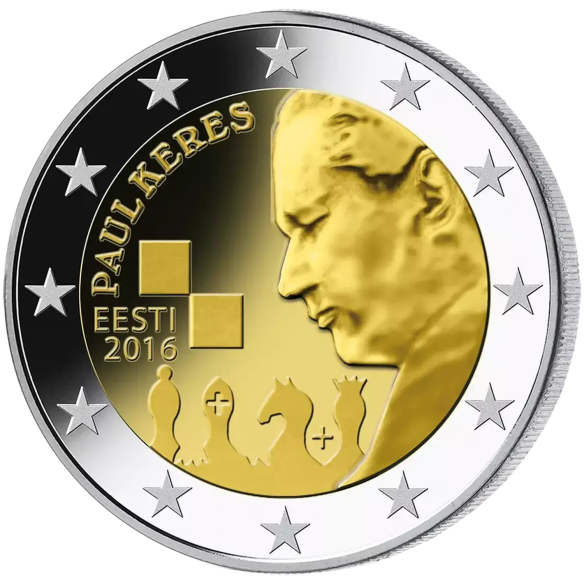 Монета 2 Euro Естонія 2016 - 100 років від народження Пауля Кереса | Coinshop