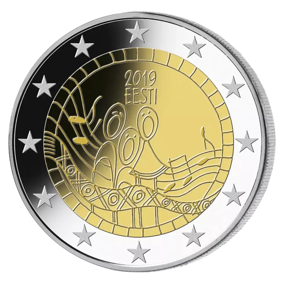 Монета 2 Euro Естонія 2019 - 150 років Естонському святу пісні | Coinshop