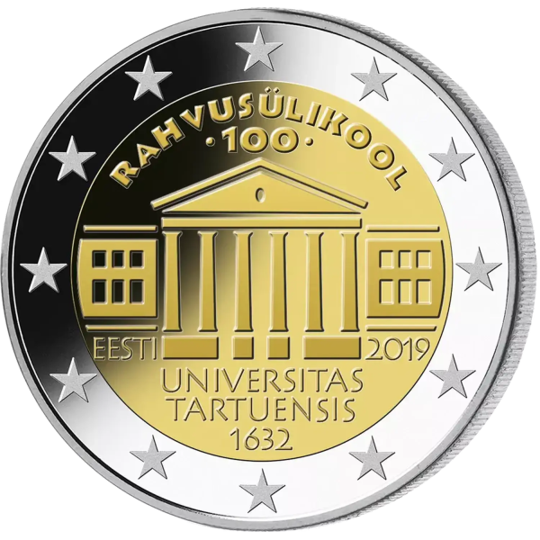 Монета 2 Euro Естонія 2019 - 100 років Університету Тарту | Coinshop