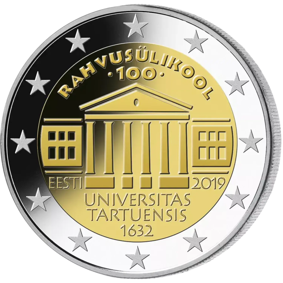 Монета 2 Euro Естонія 2019 - 100 років Університету Тарту | Coinshop