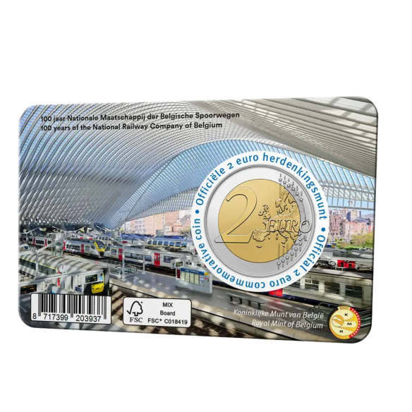 2 Euro Belgium 2026 FR - 100 Years of the Belgian National Railway Company (SNCB/NMBS) | Coinshop