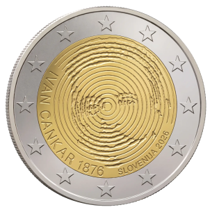 Монета 2 Euro Словенія 2026 - 150 років від дня народження Івана Цанкара