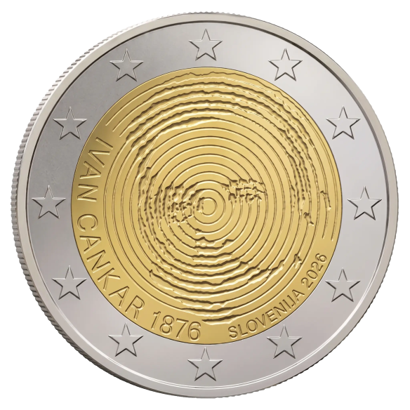 Монета 2 Euro Словенія 2026 - 150 років від дня народження Івана Цанкара | Coinshop