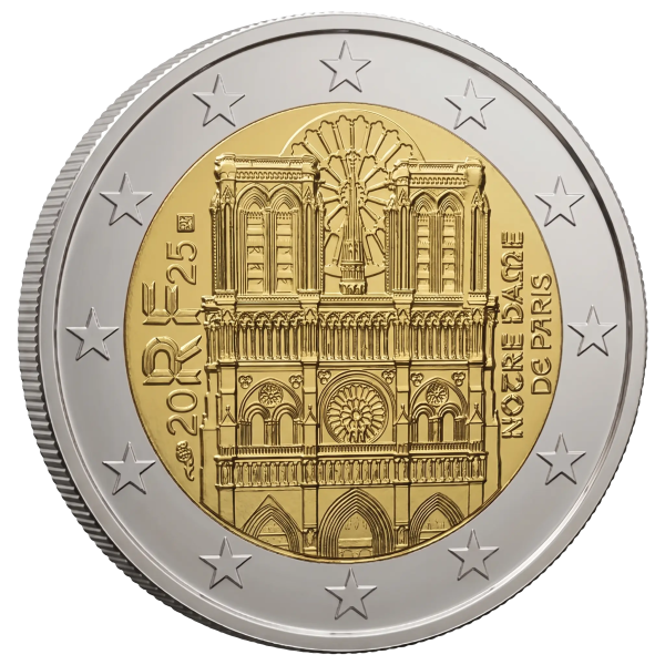 Монета 2 Euro Франція 2025 - Собор Паризької Богоматері | Coinshop