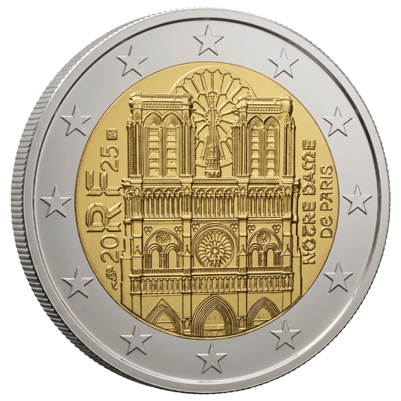 Монета 2 Euro Франція 2025 - Собор Паризької Богоматері | Coinshop