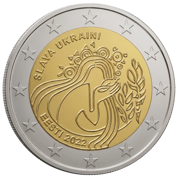 Монета 2 Euro Естонія 2022 - Солідарність з Україною | Coinshop