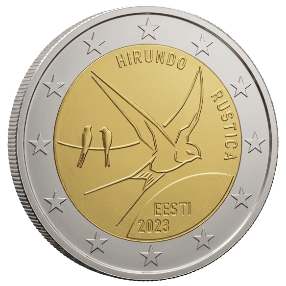Монета 2 Euro Естонія 2023 - Ластівка сільська | Coinshop