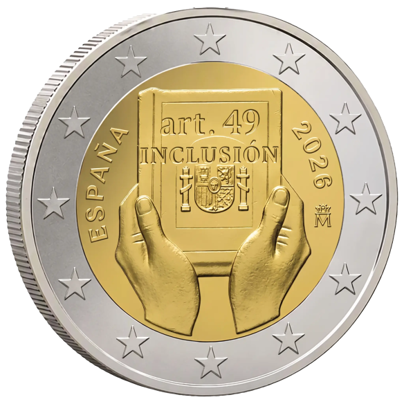 Монета 2 Euro Іспанія 2026 - Реформа статті 49 Конституції Іспанії | Coinshop