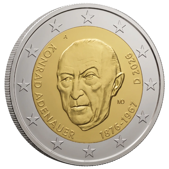 Монета 2 Euro Німеччина 2026 - Конрад Аденауер | Coinshop
