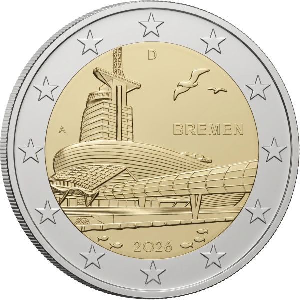 Монета 2 Euro Німеччина 2026 - Бремен | Coinshop