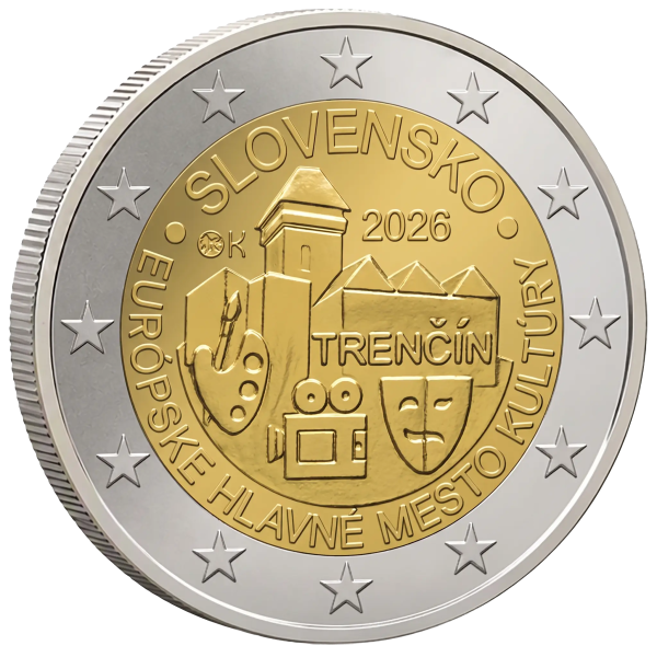 Монета 2 Euro Словаччина 2026 - Тренчін - культурна столиця Європи | Coinshop