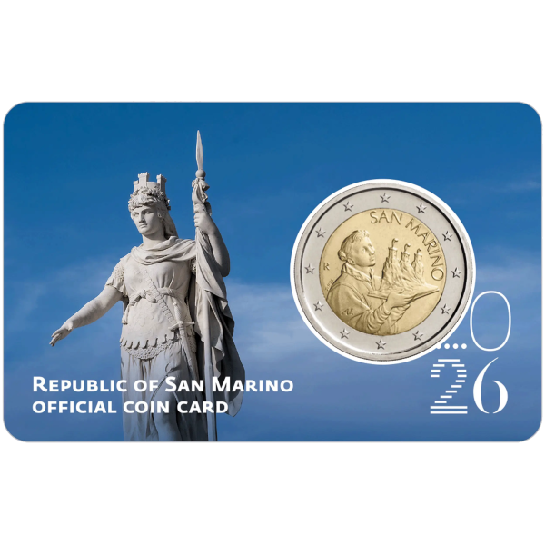 Монета 2 Euro Сан-Марино 2026 - Статуя Свободи | Coinshop