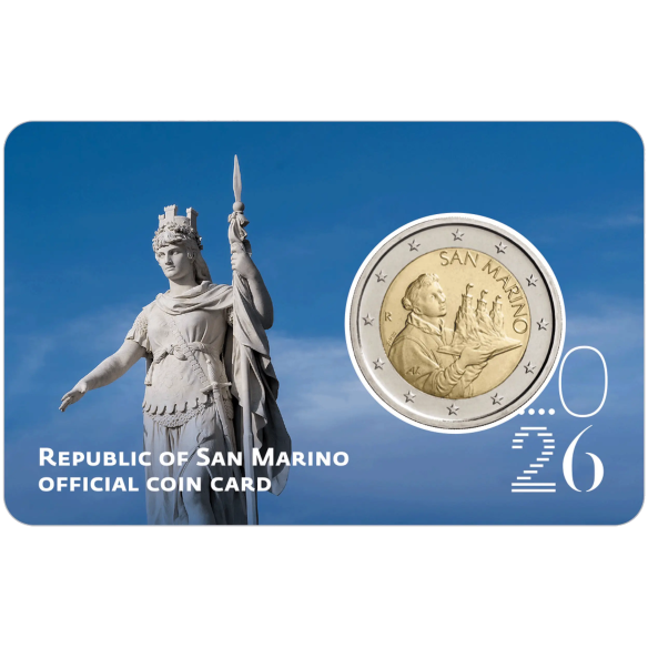 Монета 2 Euro Сан-Марино 2026 - Статуя Свободи | Coinshop