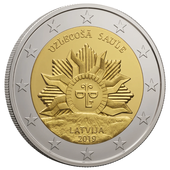 Монета 2 Euro Латвія 2019 - Схід сонця | Coinshop