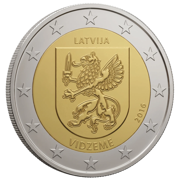Монета 2 Euro Латвія 2016 - Відемзе - історичні регіони | Coinshop