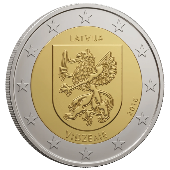 Монета 2 Euro Латвія 2016 - Відемзе - історичні регіони | Coinshop