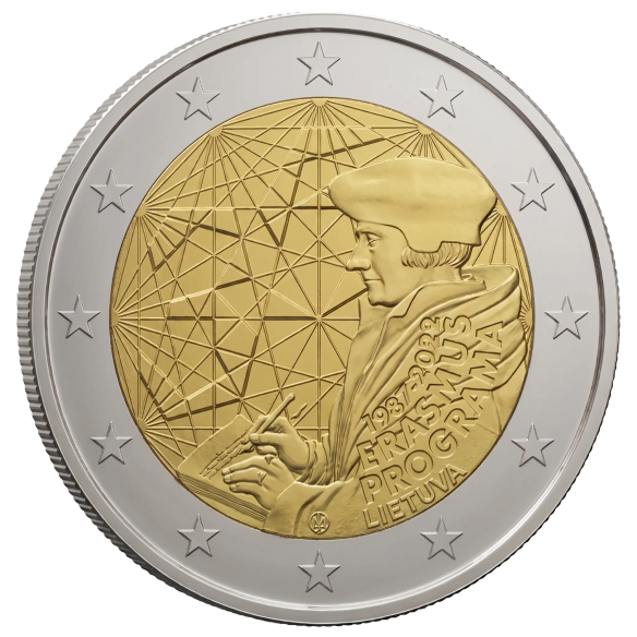 Монета 2 Euro Литва 2022 - 35 років програми «Еразм» | Coinshop