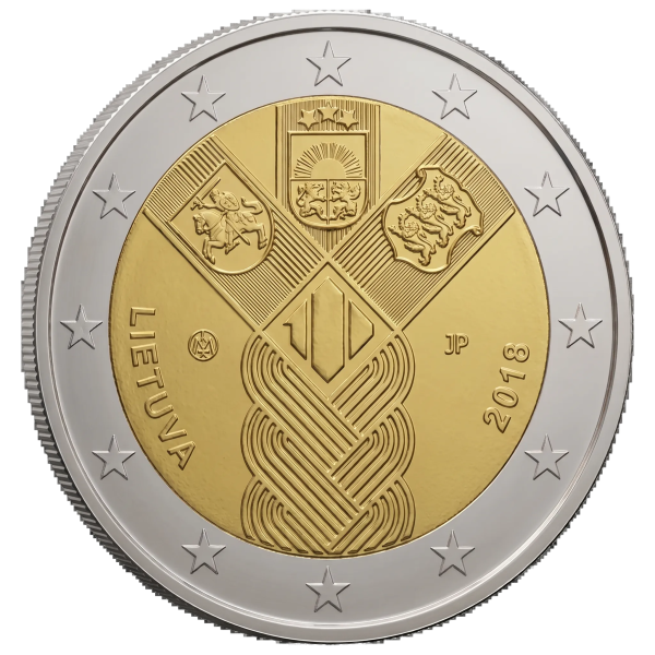 Монета 2 Euro Литва 2018 - 100-та річниця - Держави Балтики | Coinshop
