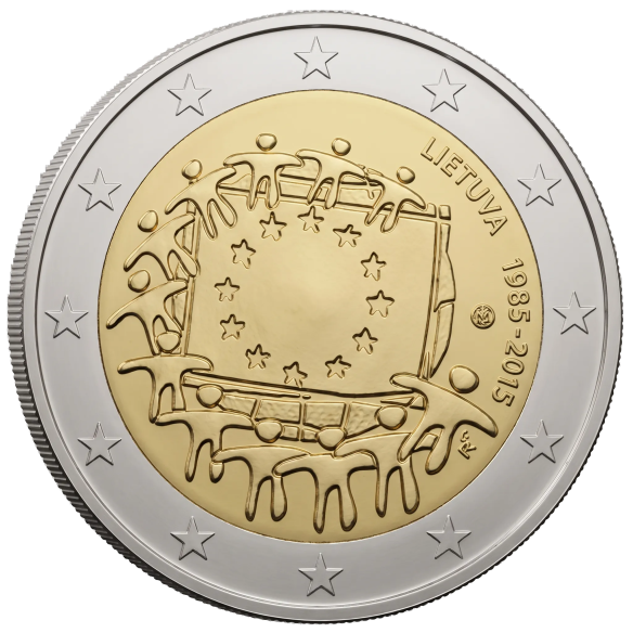 Монета 2 Euro Литва 2015 - 30 років прапора ЄС | Coinshop