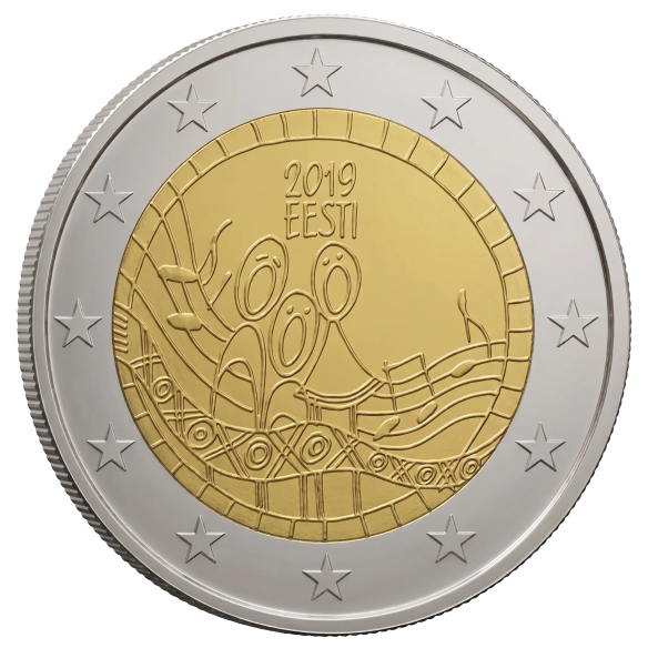 Монета 2 Euro Естонія 2019 - 150 років Естонському святу пісні | Coinshop