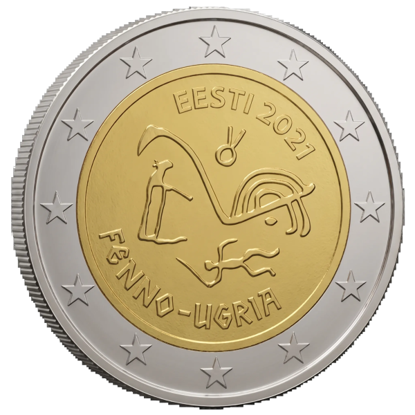 Монета 2 Euro Естонія 2021 - Фіно-угорські народи | Coinshop