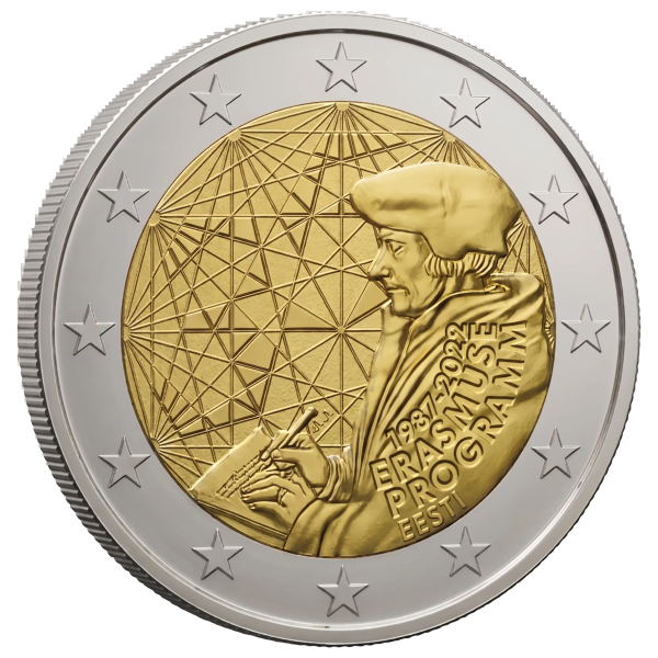 Монета 2 Euro Естонія 2022 - 35 років програми «Еразм» | Coinshop