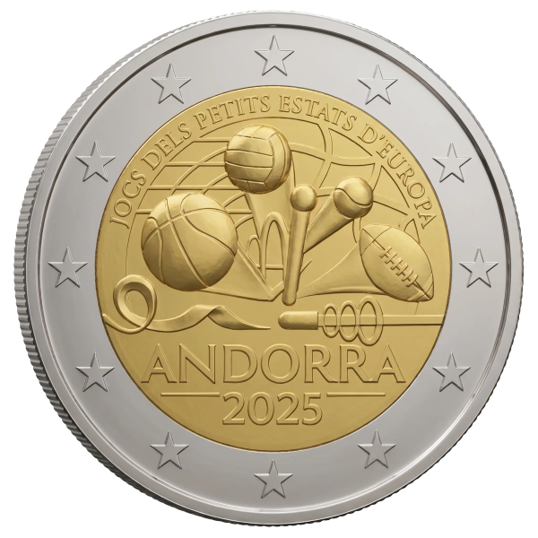 Монета 2 Euro Андорра 2025 - Ігри малих держав Європи | Coinshop
